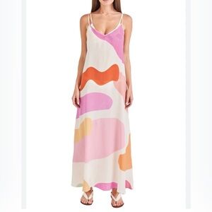 TRIYA Demi Beach Dress in Artsy and bikini 
100% SILK Dress